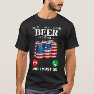 Camiseta Cerveza Está Llamando, Divertida Llamada Telefónic