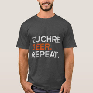 Camiseta Cerveza Euchre Vintage Repetir Divertido