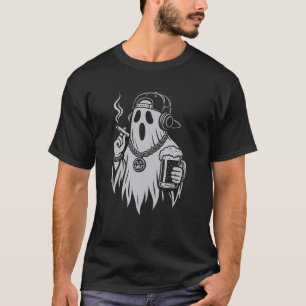 Camiseta Cerveza fantasma Cigarrillo Halloween Hip Hop Homb
