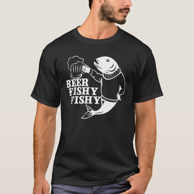 Camiseta Cerveza Fishy Fisher Amantes Pescadores Regalo (Anverso)