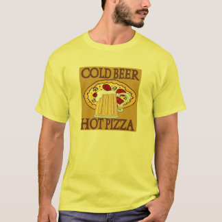 Camiseta Cerveza fría, pizza caliente