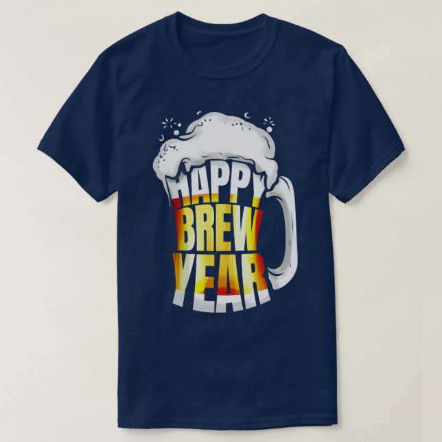 Camiseta Cerveza Glass Mug Feliz Año Nuevo Nochevieja (Diseño del anverso)
