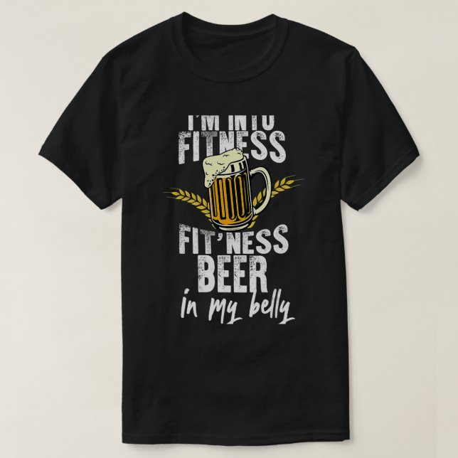 Camiseta Cerveza Graciosa me meto en la cerveza de fitness  (Diseño del anverso)