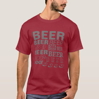 Camiseta ¡CERVEZA! Gris del Multi-Texto