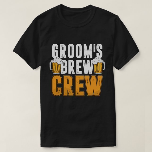 Camiseta Cerveza Groomsmen de la tripulación de Brew Groom (Diseño del anverso)