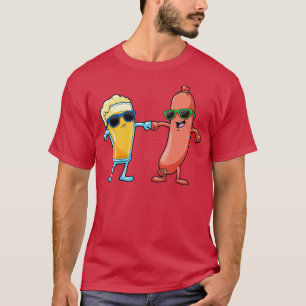 Camiseta Cerveza Guay con deliciosas salchichas como mejore