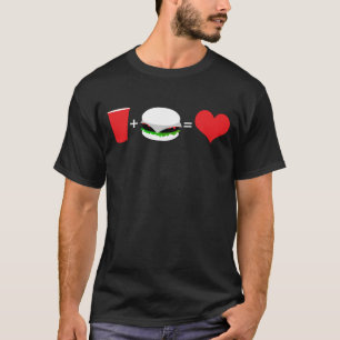 Camiseta cerveza + hamburguesa = amor