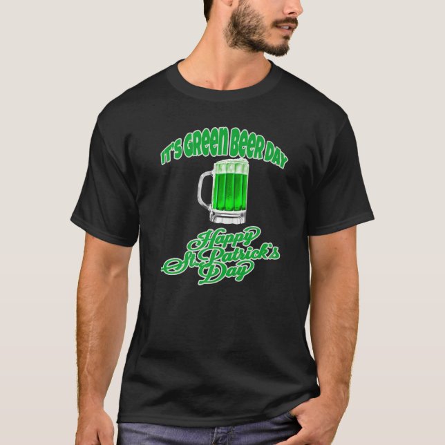 Camiseta Cerveza irlandesa es Día de la Cerveza Verde Feliz (Anverso)