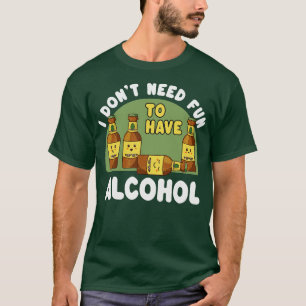 Camiseta Cerveza Kawaii con frascos de alcohol divertidos