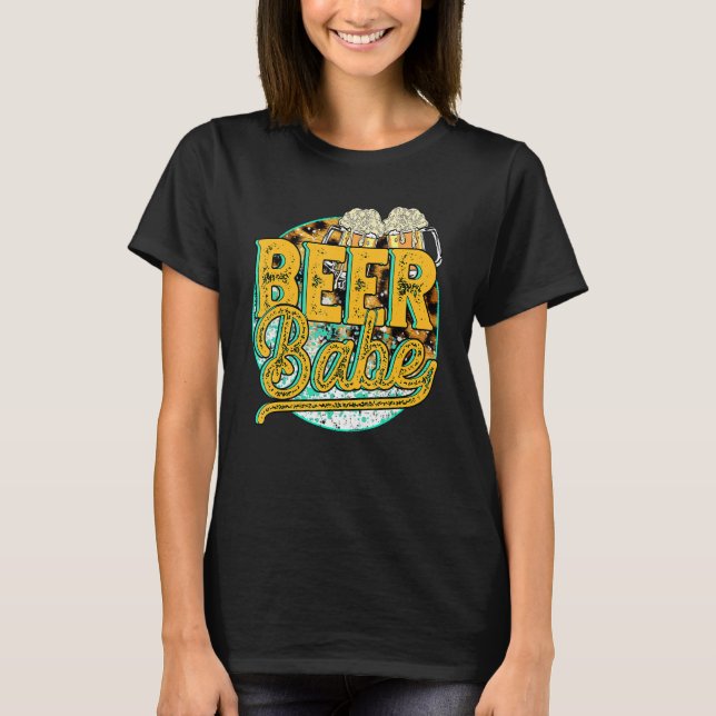 Camiseta Cerveza leopard Babe Beer Night Beer Day Beer Day  (Anverso)