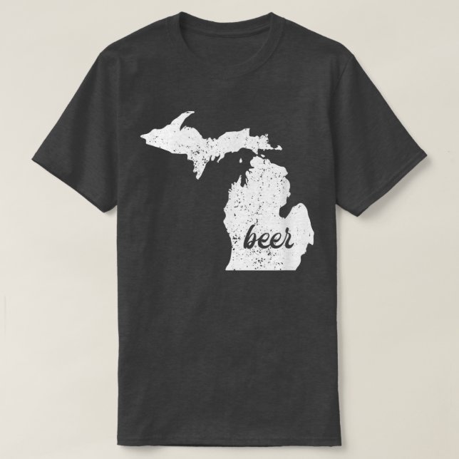 Camiseta Cerveza Michigan por Michiganders que aman la cerv (Diseño del anverso)