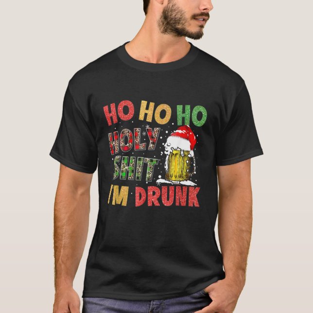 Camiseta Cerveza Mug Navidades Santa Hat Reindeer Graciosa  (Anverso)