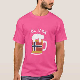 Camiseta Cerveza noruega por favor Ol Takk, divertida en no