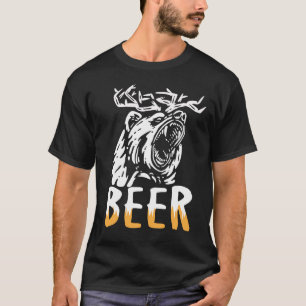 Camiseta Cerveza - Oso y ciervo divertidos
