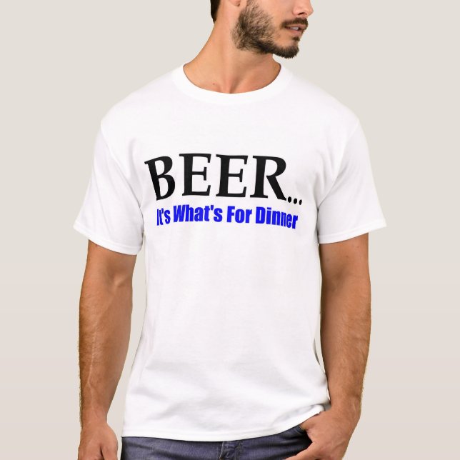 Camiseta Cerveza para la cena (Anverso)