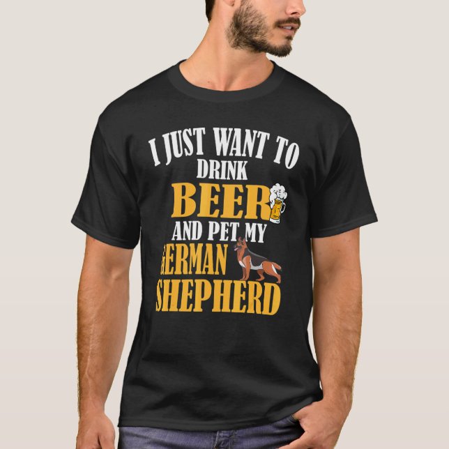 Camiseta Cerveza para perro pastor alemán (Anverso)