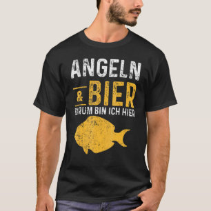 Camiseta Cerveza Pesca de Peces Caña de Pescar Cebo