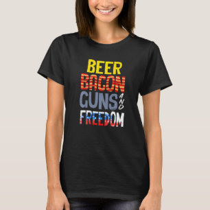 Camiseta Cerveza Pistola Bacon Libertad Cerveza Y Cerveza C