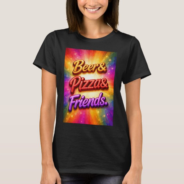 Camiseta Cerveza Pizza Amigos (Anverso)