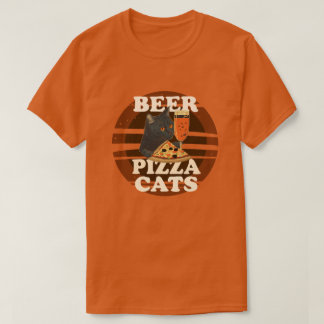 Camiseta Cerveza Pizza Gatos– Gato Genial Amante Diseño Ret