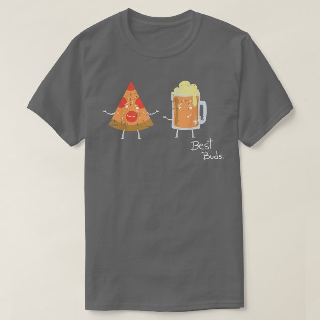 Camiseta Cerveza Pizza Mejor Buds Vestido Cuidada Comida Fá (Diseño del anverso)