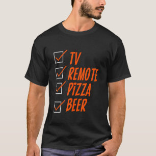 Camiseta Cerveza Pizza Remota De Televisión —
