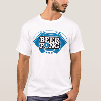 Camiseta Cerveza Pong 3 tazas - azul