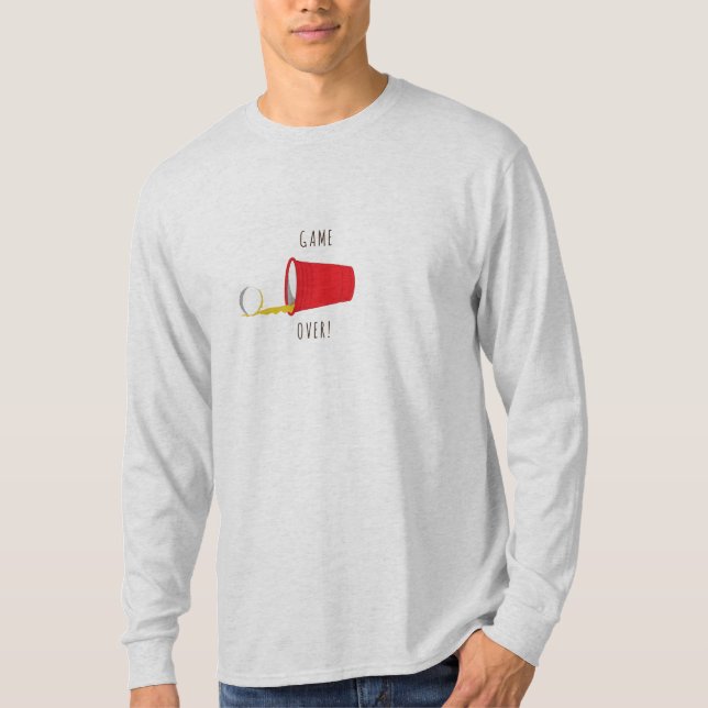 Camiseta Cerveza Pong, juego encima (Anverso)