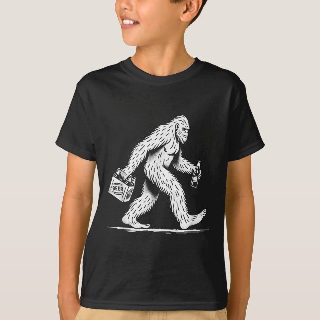 Camiseta Cerveza Retro Bigfoot Beer - Funny Sasquatch (Anverso)