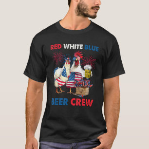 Camiseta Cerveza Roja Blanca Y Azul Del 4 De Julio Crew Pol
