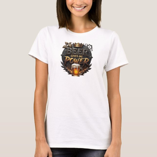 CAMISETA CERVEZA ROSA LLAMATIVA ME DA PODER (Anverso)