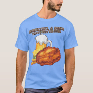 Camiseta Cerveza Schnitzel Por Eso Estoy Aquí Humor Diverti