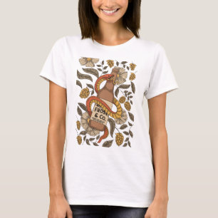 Camiseta Cerveza, serpiente y flores