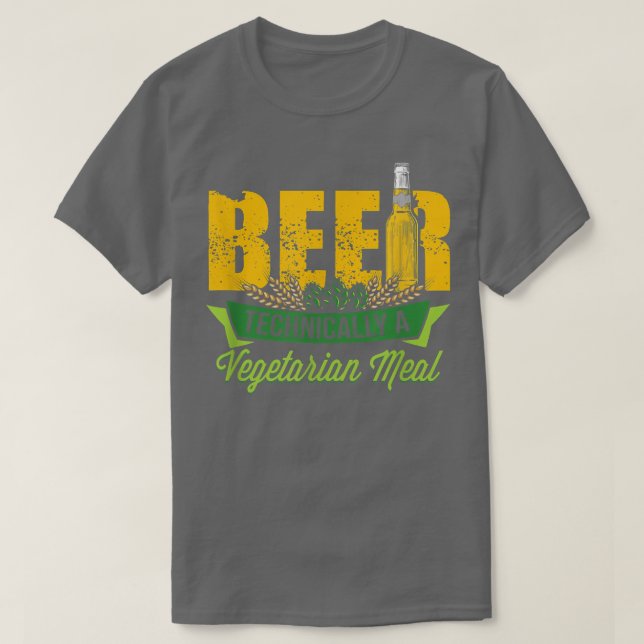 Camiseta Cerveza técnicamente una comida vegetariana (Diseño del anverso)