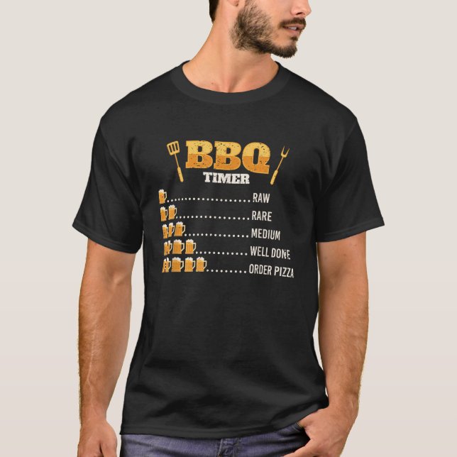 Camiseta Cerveza temporizador de barbacoa que bebe parrilla (Anverso)