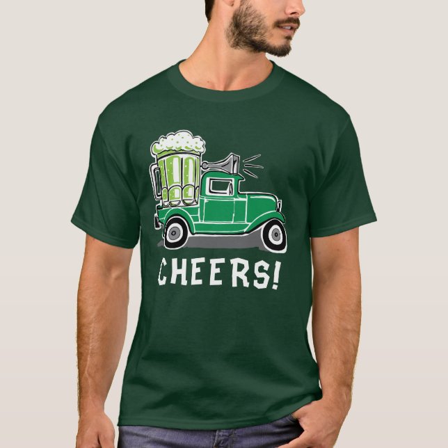 Camiseta Cerveza verde de camioneta de San Patricio (Anverso)