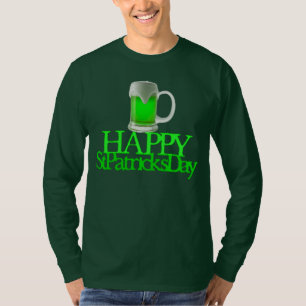 Camiseta Cerveza Verde Neon Día de San Patricio Feliz Borro