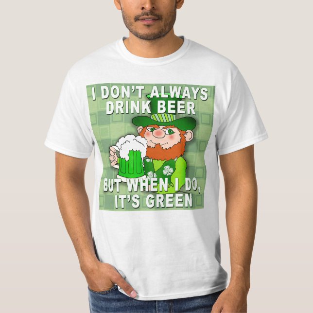 Camiseta Cerveza verde para el humor meme de San Patricio (Anverso)