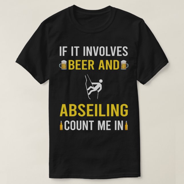 Camiseta Cerveza Y Abseil Abseil (Diseño del anverso)