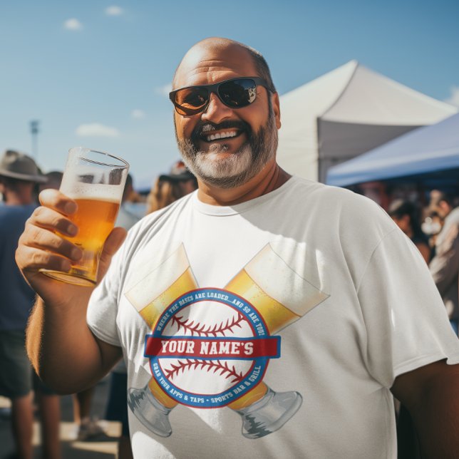 Camiseta Cerveza y béisbol personalizados (Baseball and brews are the favorite tailgate accessory to this perssonalized t-shirt!)