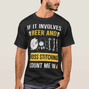 Camiseta Cerveza y Bordado a Punto de Cruz