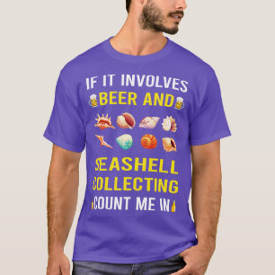 Camiseta Cerveza Y Concha De Marea Recolectando Conchas De