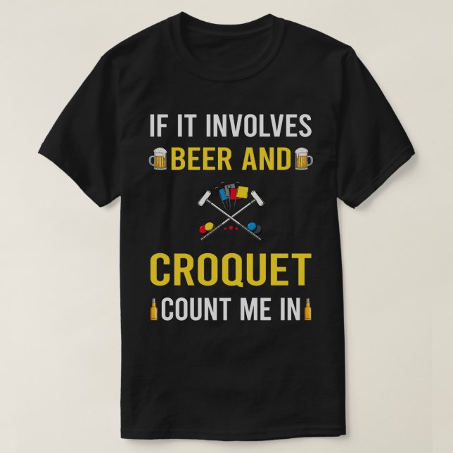 Camiseta Cerveza Y Croquet (Diseño del anverso)