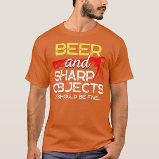 Camiseta Cerveza y hacha que brota divertida