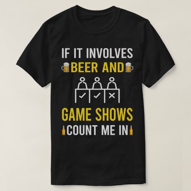 Camiseta Cerveza Y Juego Muestra Programas De TV (Diseño del anverso)