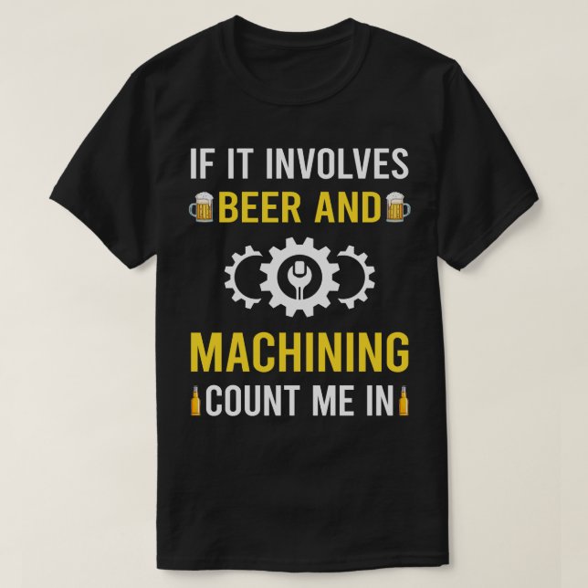 Camiseta Cerveza Y Máquina (Diseño del anverso)