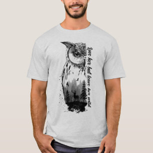 Camiseta Cerveza y naturaleza en el fondo de un búho T-Shir