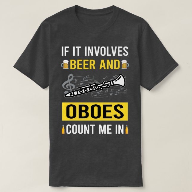 Camiseta Cerveza Y Oboe (Diseño del anverso)