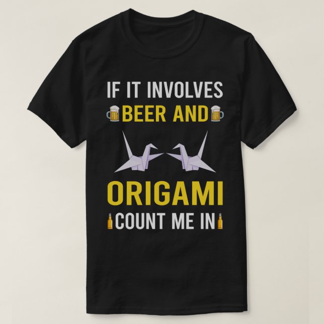 Camiseta Cerveza Y Origami (Diseño del anverso)