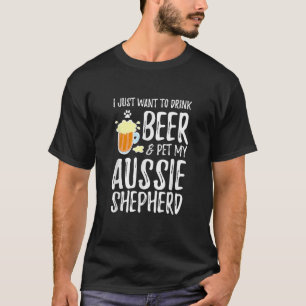 Camiseta Cerveza y pastor australiano, madre de perro o per